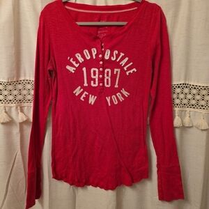 Aeropostale Women's Red Long Sleeve Top